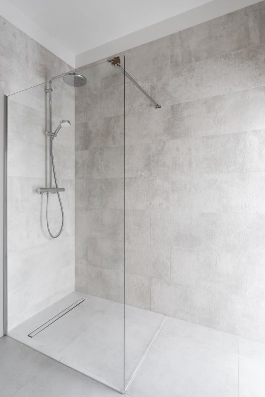 Contemporary Shower Area with Glass Enclosure
